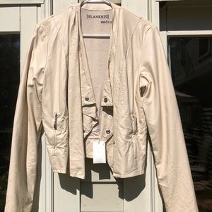Faux leather cream jacket